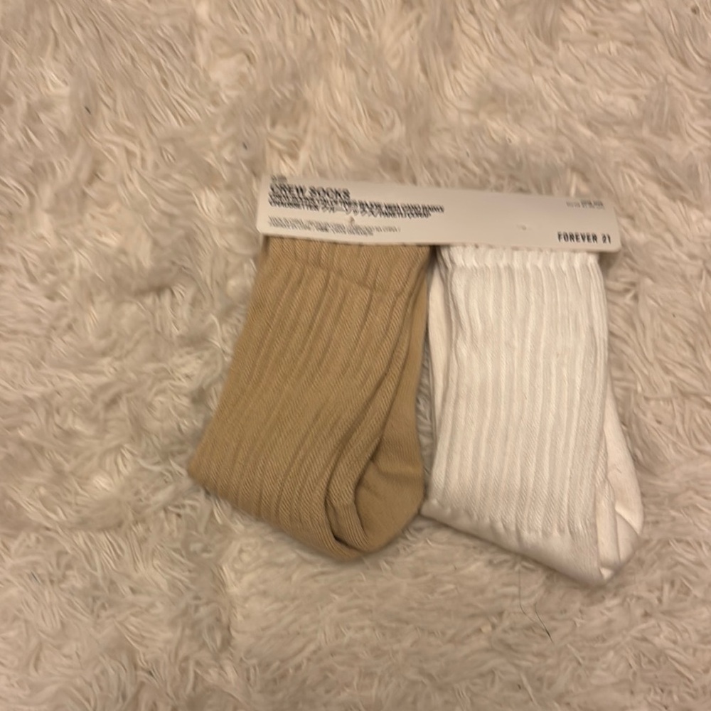 Forever 21 Tan and White Casual Socks